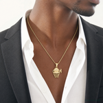 14k Basketball in the Net Pendant - Model Shot