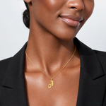 14K Small Fancy Script Letter A Initial Charm - Model Shot