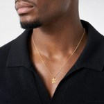 14k Small Script Letter B Initial Charm - Model Shot