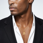 14k Small Script Letter D Initial Charm - Model Shot