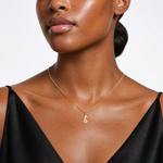 14k Small Script Letter E Initial Charm - Model Shot