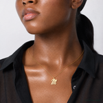 14k Small Script Letter M Initial Charm - Model Shot