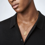 14k Medium Script Letter L Initial Charm - Model Shot