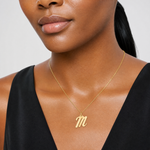 14k Medium Script Letter M Initial Charm - Model Shot