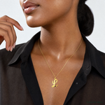 14k Large Script Letter L Initial Charm - Model Shot