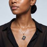 14K Enamel 3-D Passport Opens Pendant - Model Shot