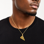14k Enameled Pizza Slice Pendant - Model Shot