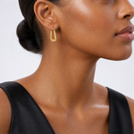 14k Polished Hollow Fancy Hoops - Model Shot