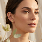 14k Bumble Bee Post Earrings - Model Shot