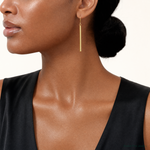 14K Bar Dangle Earrings - Model Shot