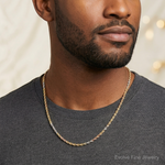 14k Tri-Color 1.5mm D/C Rope Chain - Model Shot