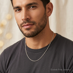 14k White Gold 1.5mm D/C Rope with Lobster Clasp Chain - Model Shot
