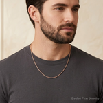 14k Rose Gold 1.75mm D/C Rope with Lobster Clasp Chain - Model Shot