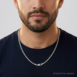 14k White Gold 1.75mm D/C Rope with Lobster Clasp Chain - Model Shot