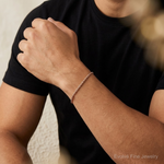 14k Rose Gold 2mm D/C Rope with Lobster Clasp Chain - Model Shot