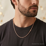 14k Rose Gold 2.25mm D/C Rope with Lobster Clasp Chain - Model Shot