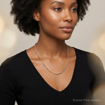 14k Tri-Color 2.5mm D/C Rope Chain - Model Shot