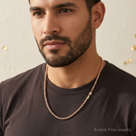 14k Rose Gold 2.75mm Diamond-cut Rope with Lobster Clasp Chain - Model Shot