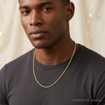 14k 3mm D/C Rope with Lobster Clasp Chain - Model Shot