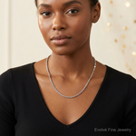 14k White Gold 3mm D/C Rope with Lobster Clasp Chain - Model Shot