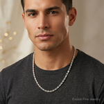 14k White Gold 4.5mm D/C Rope with Lobster Clasp Chain - Model Shot