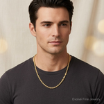 14k 5.5mm D/C Rope with Fancy Lobster Clasp Chain - Model Shot