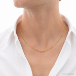 10k 2.5mm Semi-Solid Figaro Chain - Model Shot