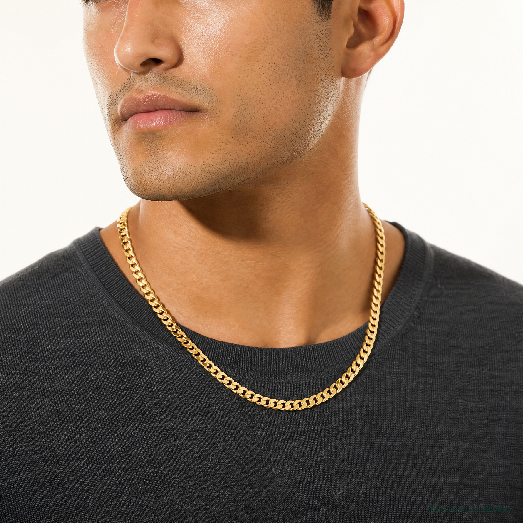 10k 6mm Semi-Solid Miami Cuban Chain - Model Shot