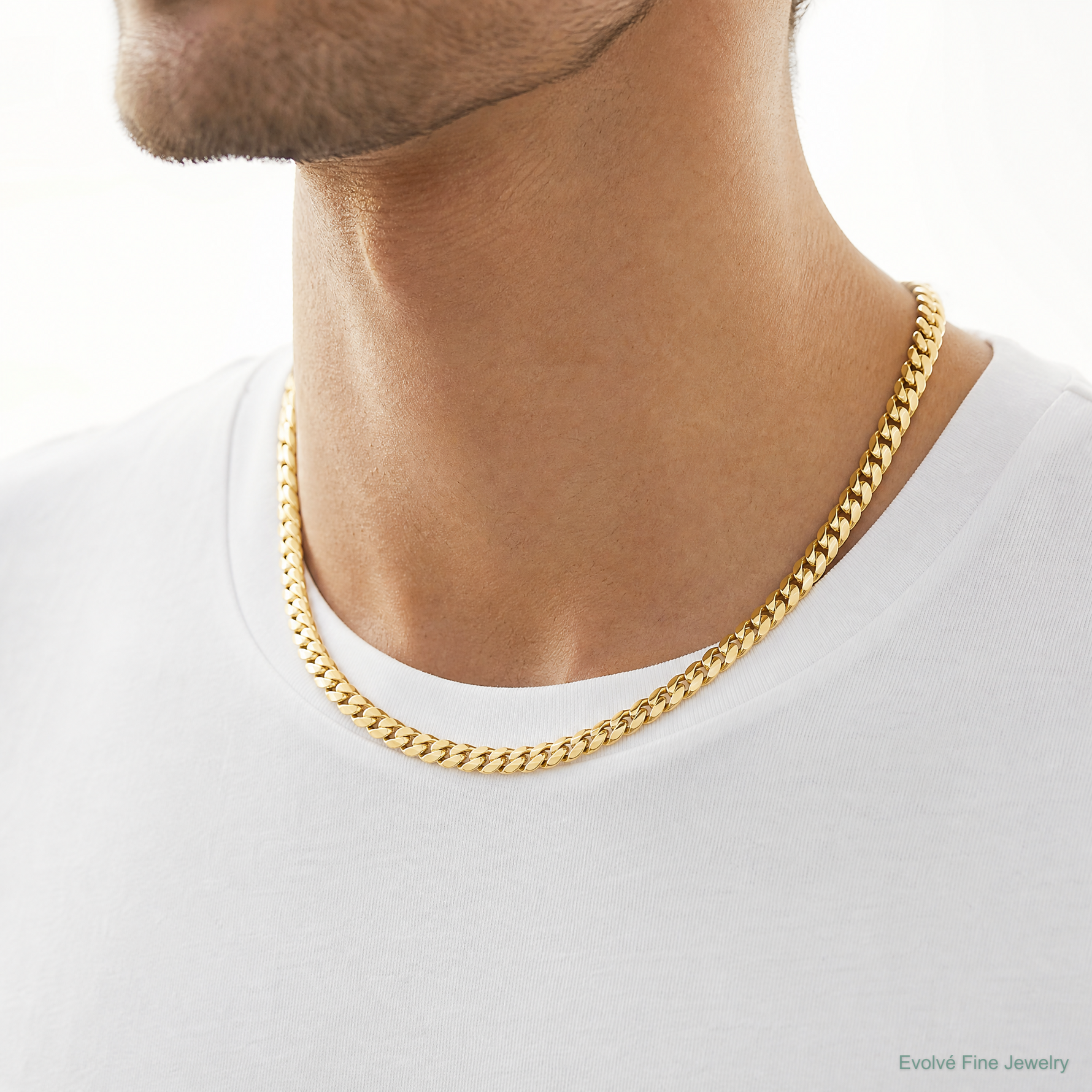 10k 9.3mm Semi-Solid Miami Cuban Chain - Model Shot