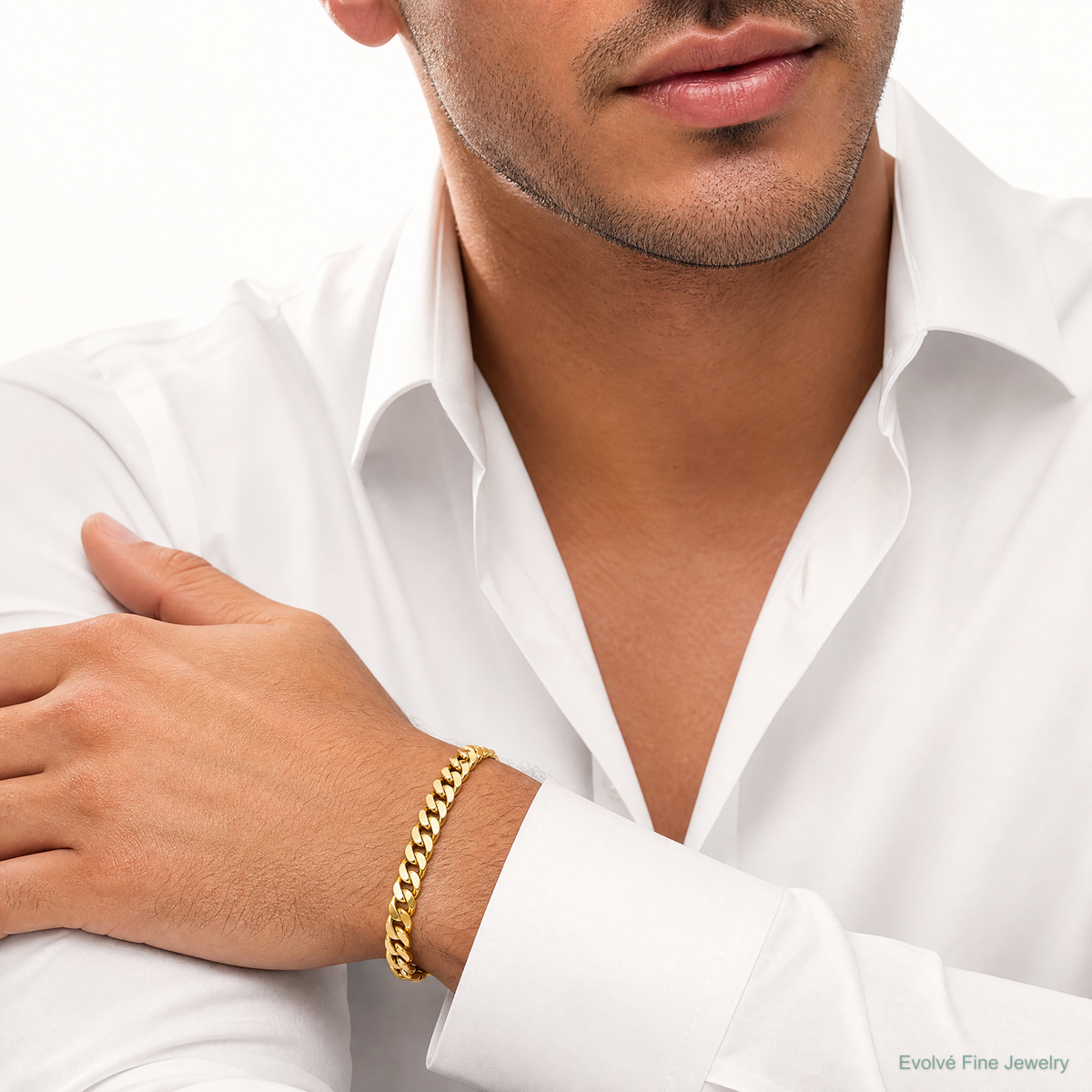 10k 9.3mm Semi-Solid Miami Cuban Chain - Model Shot