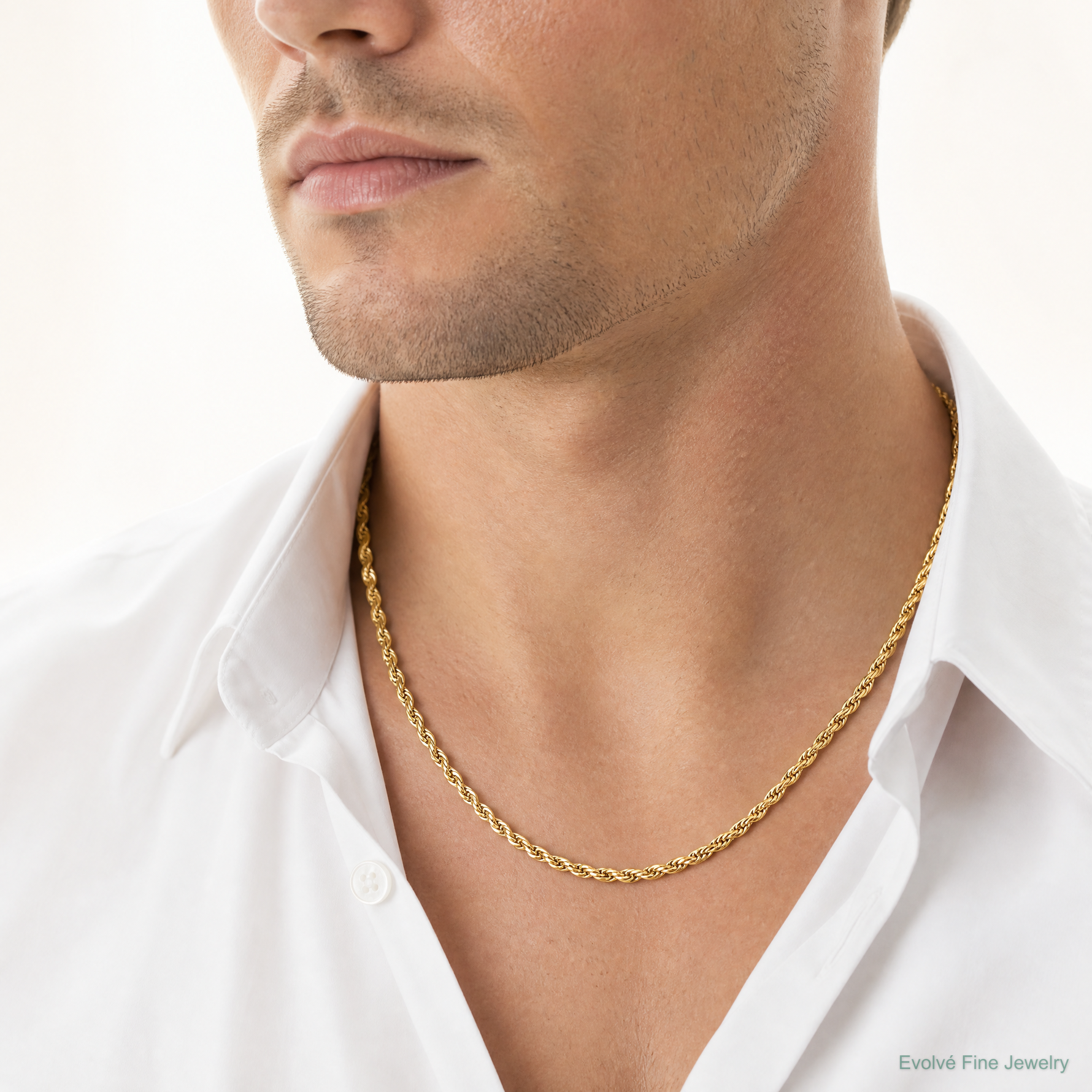 10k 4.75mm Semi-Solid Rope Chain - Model Shot