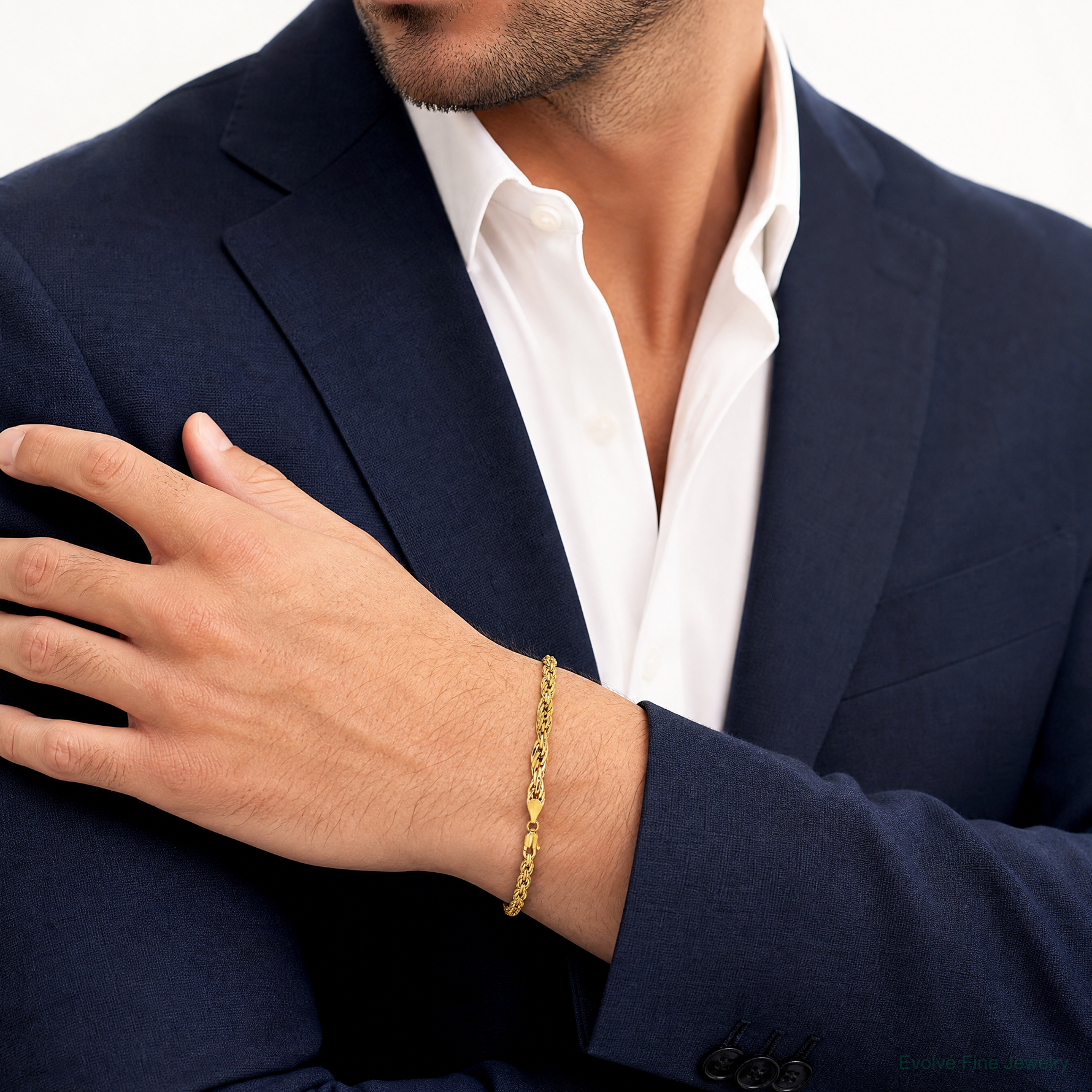 10k 4.75mm Semi-Solid Rope Chain - Model Shot