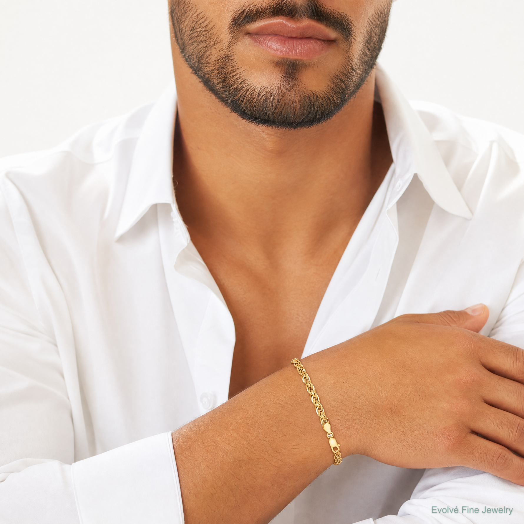 10k 5.4mm Semi-Solid Rope Chain - Model Shot