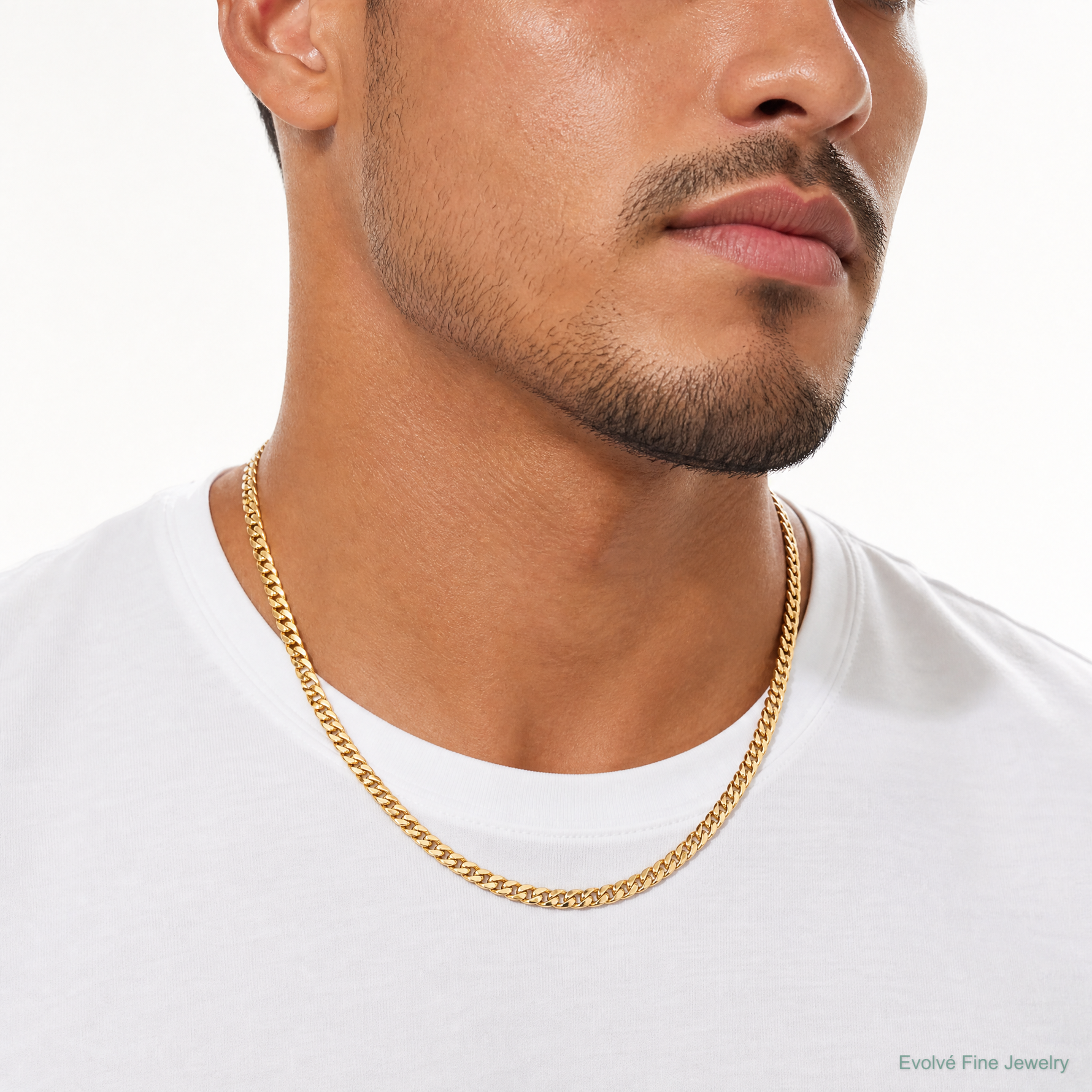 10k 5.25mm Semi-Solid Miami Cuban Chain - Model Shot