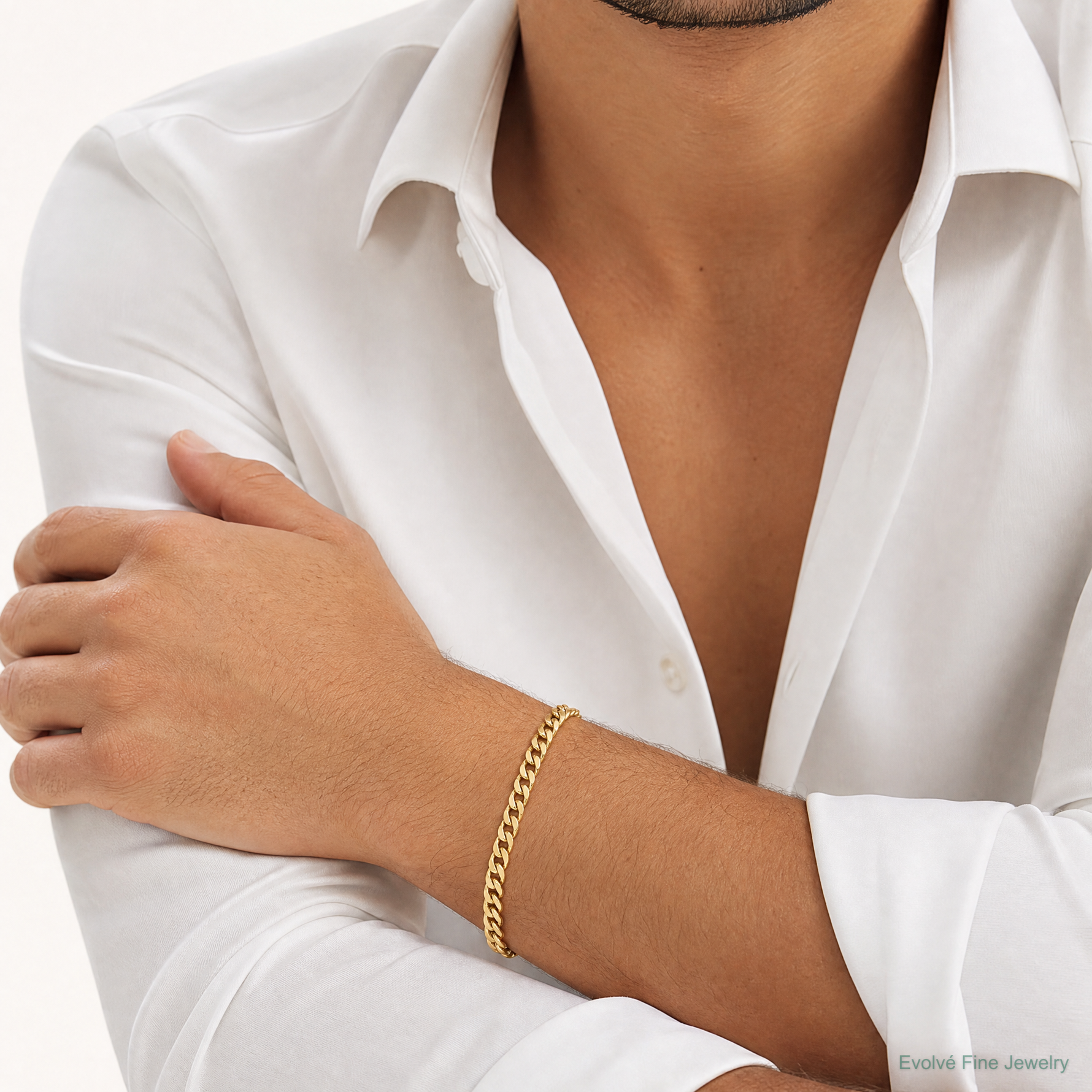 10k 5.25mm Semi-Solid Miami Cuban Chain - Model Shot