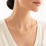 10k 3.5mm Semi-Solid Figaro Chain - Model Shot