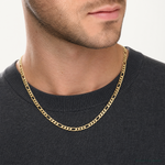 10k 6.25mm Semi-Solid Figaro Chain - Model Shot