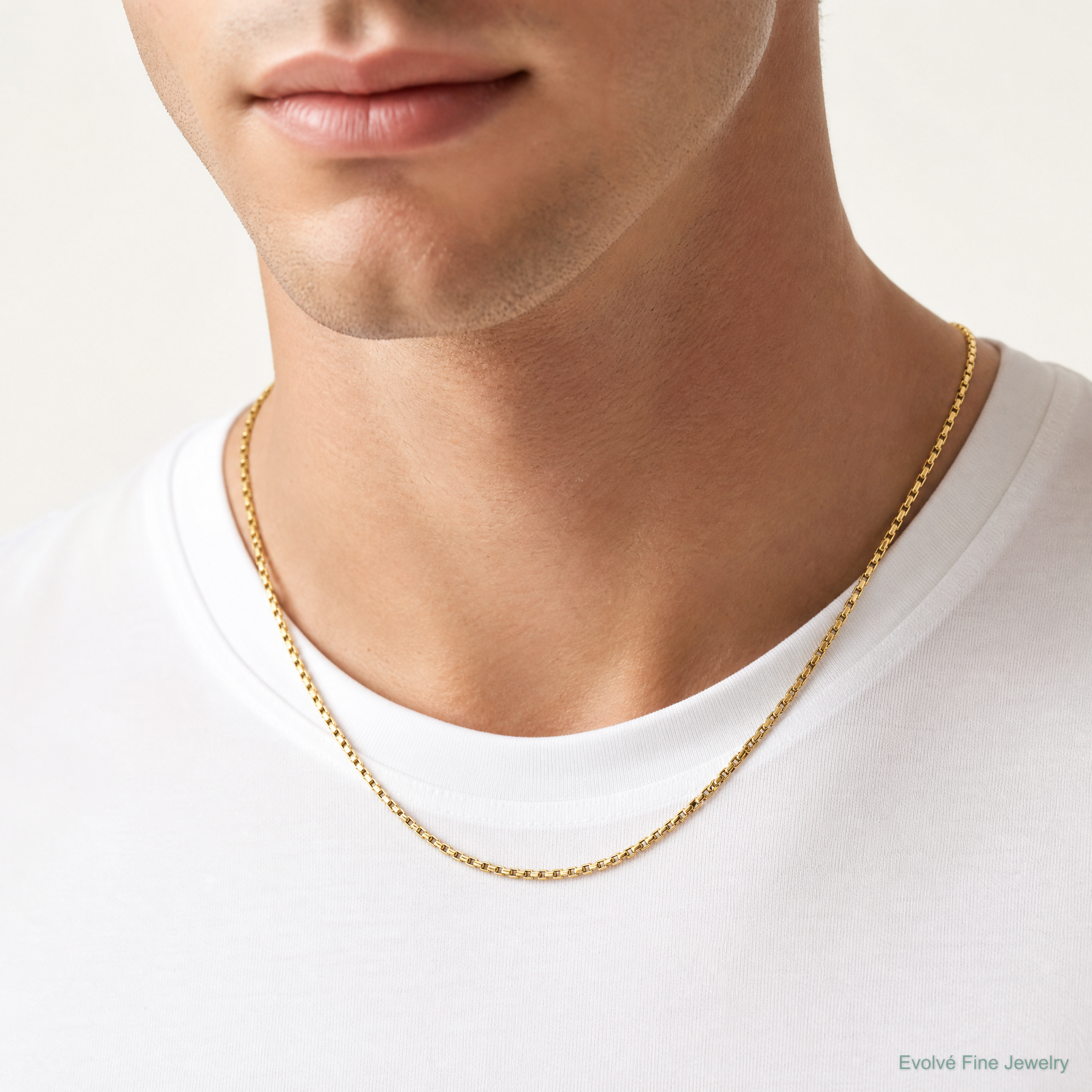 10k 1.9mm Box Chain - Model Shot