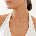 10K w/Rhodium Butterfly Charm - Model Shot