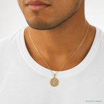10k Two-tone with White Rhodium Our Lady of Guadalupe Pendant - Model Shot