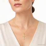 10K w/Rhodium Crucifix Pendant - Model Shot