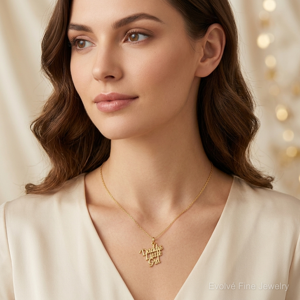 10k DADDYS LITTLE GIRL Charm - Model Shot