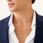 10k Small CZ Cross Pendant - Model Shot