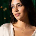 10k Small CZ Cross Pendant - Model Shot