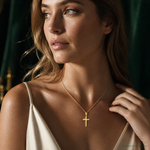 10k Cross Pendant - Model Shot