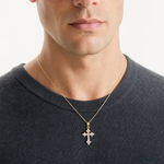 10k CZ Passion Cross Pendant - Model Shot