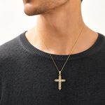 10k CZ Filigree Cross Pendant - Model Shot