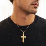 10k Passion Cross Pendant - Model Shot