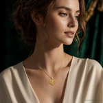 10K Diamond-cut Filigree Heart Charm - Model Shot