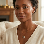 10K Two-Tone W/White Rhodium D/C MAMA Pendant - Model Shot
